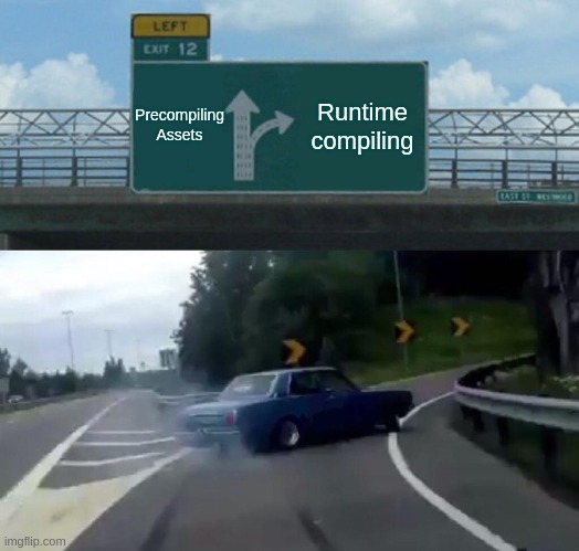 Meme about leaving build configuration behind to write code